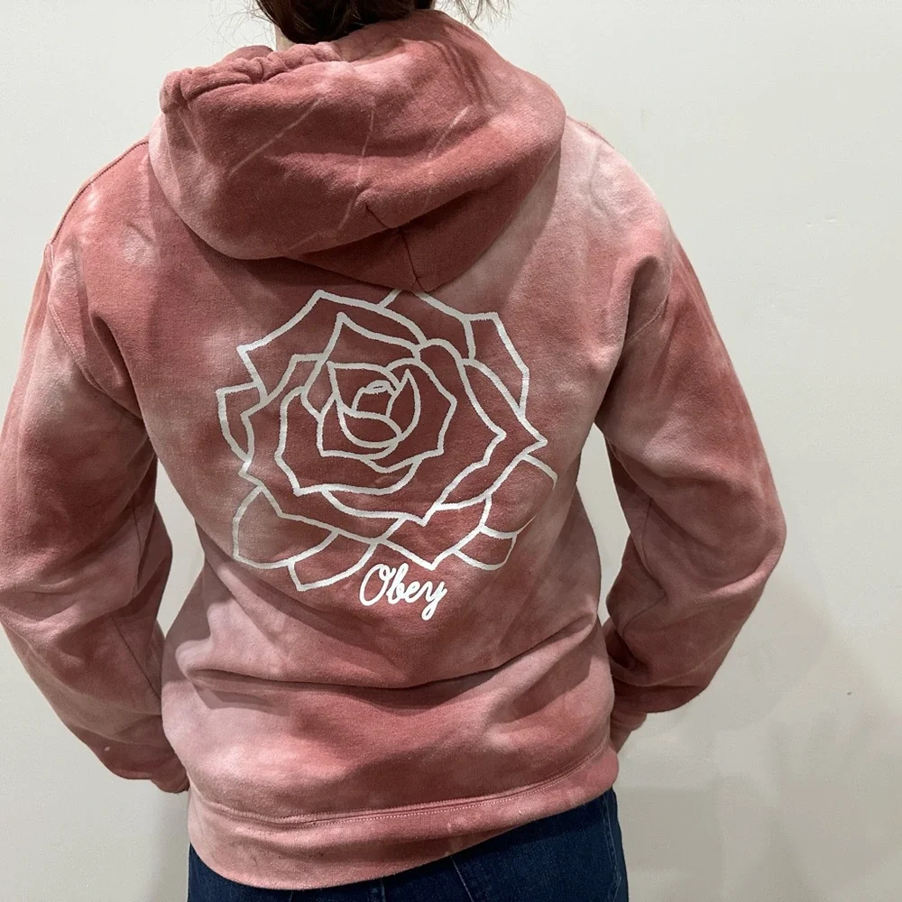 Obey Rose Hoodie – Pink Tie-Dye – Size Small - Picture 3 of 6